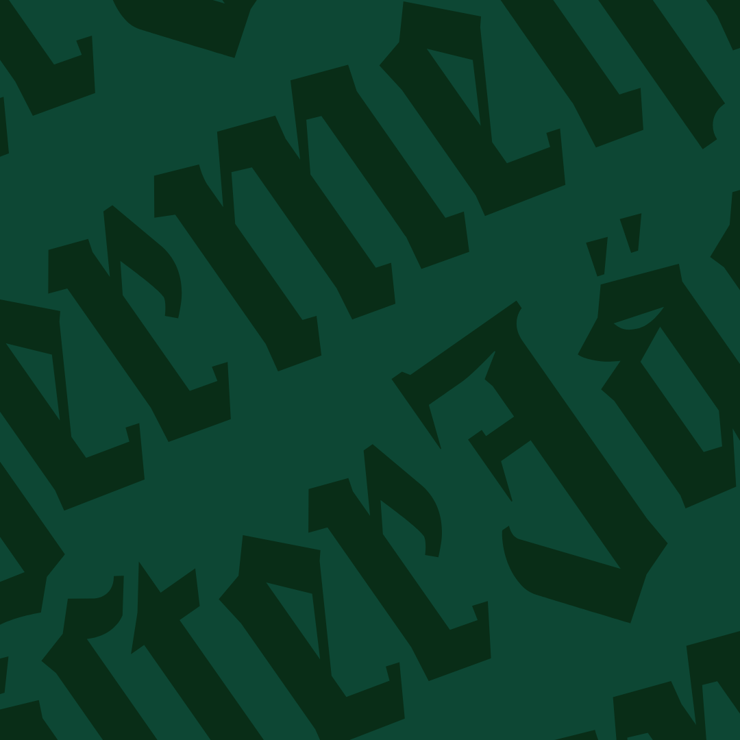 Dark green fabric or surface featuring a repeating Jägermeister wordmark pattern in an even darker herbal green.