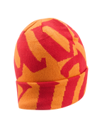 Rood en oranje Jägermeister-beanie met patroon