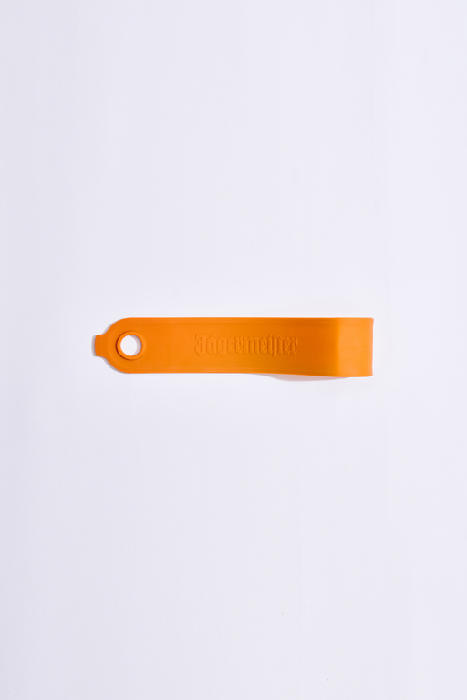 Orange strap with Jägermeister logo on a white background