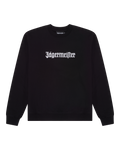 Zwarte sweatshirt met witte 'Jägermeister'-wordmark