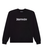 Zwarte sweatshirt met witte 'Jägermeister'-wordmark