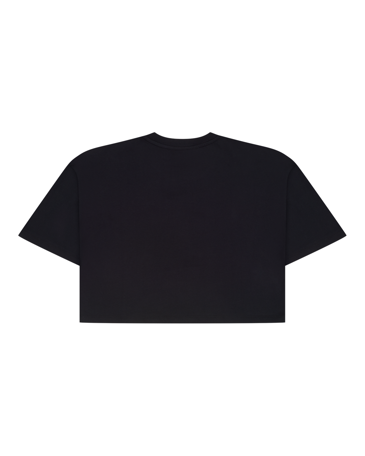 Zwarte Jägermeister cropped tee van achteren.