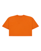 Oranje Jägermeister cropped tee van achteren.