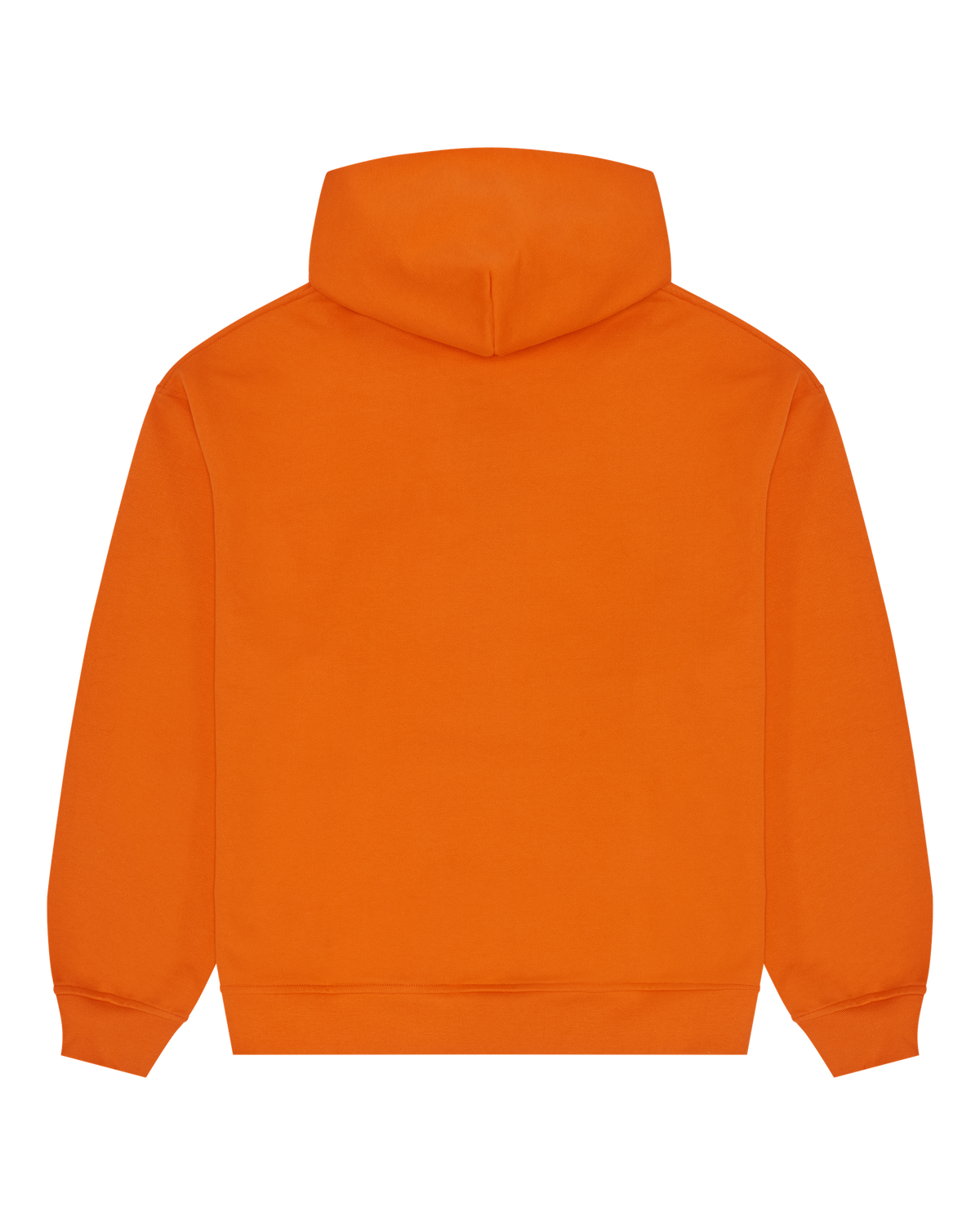Orange Jägermeister hoodie from the back.