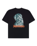 Zwart T-shirt met een hondenafbeelding en de 'Jägermeister'-woordmarkering.