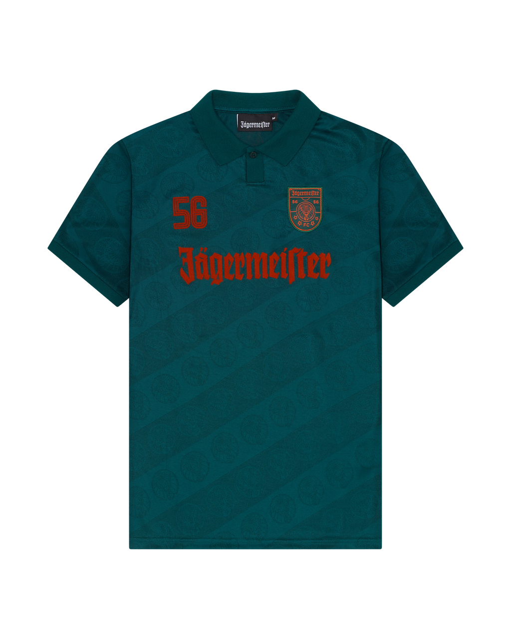 Green Jägermeister jersey with branding from the front.