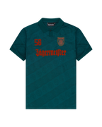 Green Jägermeister jersey with branding from the front.