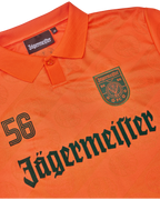 Orange jersey with Jägermeister branding.