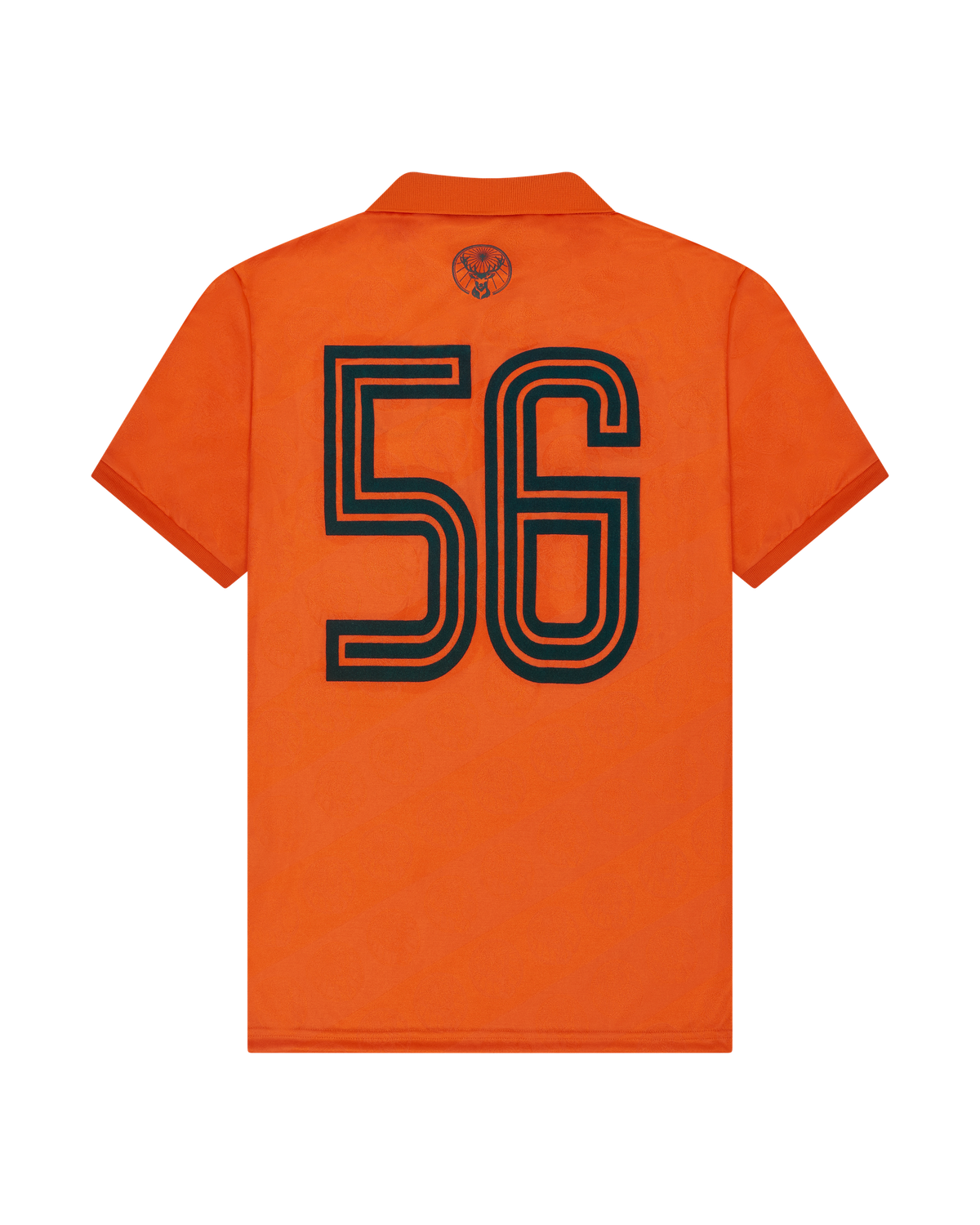 Orange jersey with black number 56 the back of the jersey.