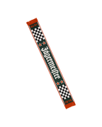 Jägermeister Racing scarf with branding. The green side is visible