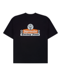 Zwart T-shirt met Jägermeister Racing Team-logo op de achterkant.