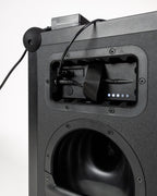 Black Soundboks speaker from the back