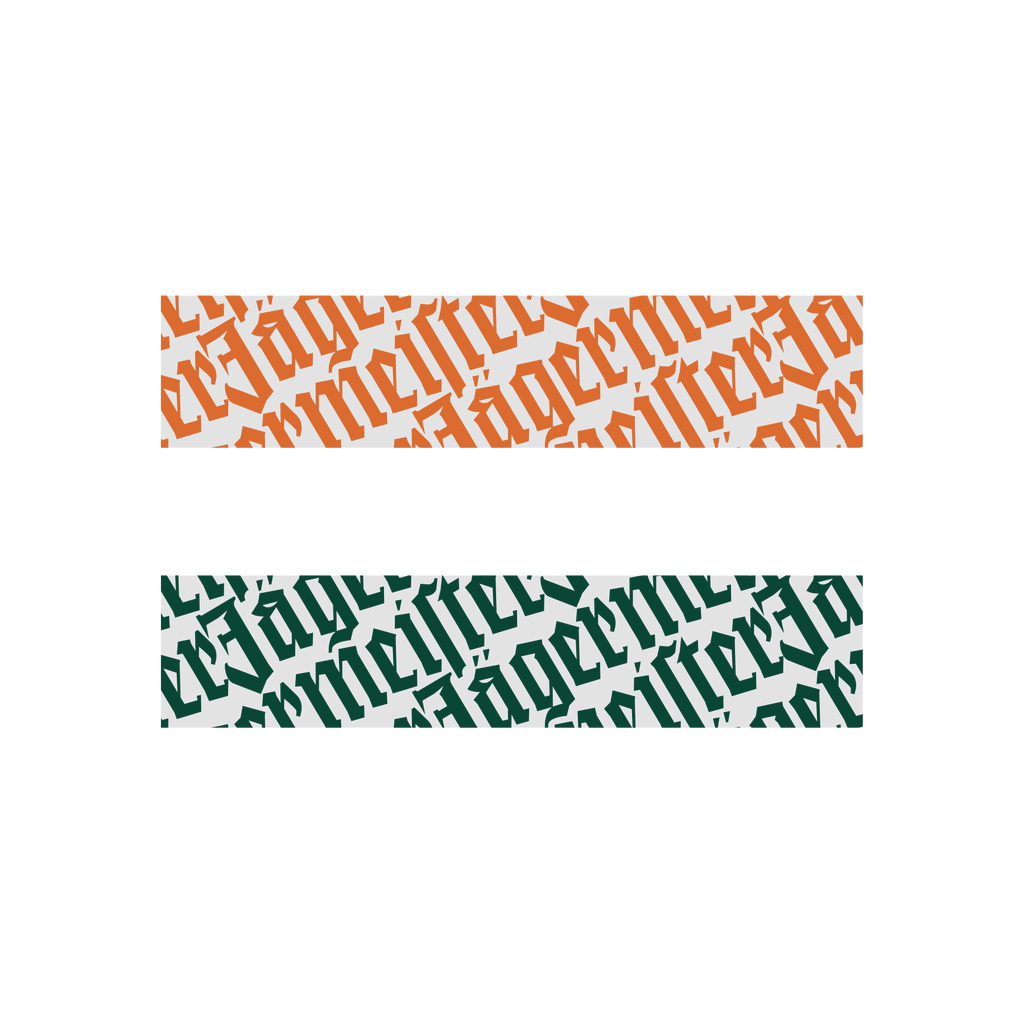 Two designs with Jägermeister text pattern on a white background