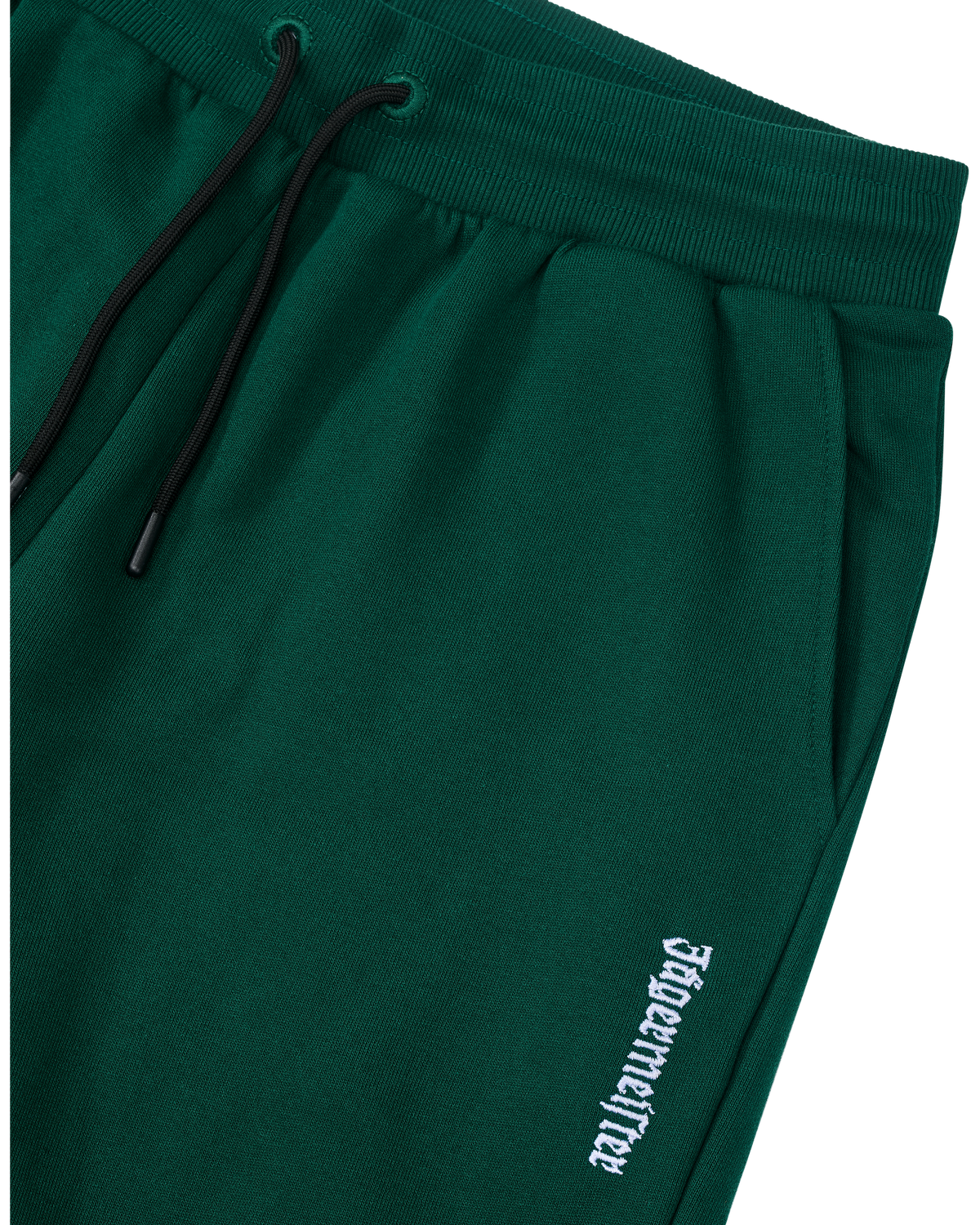 Green Jägermeister sweatpants with a white logo.