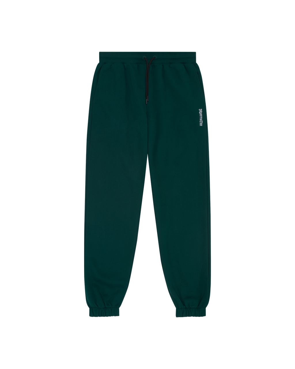 Dark green Jägermeister sweatpants with a small logo white brand logo.