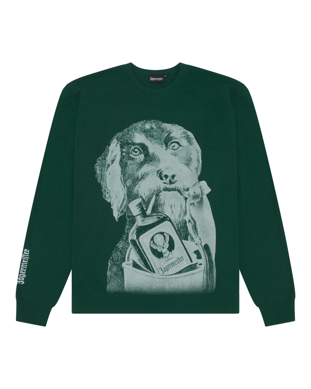 Groene Jägermeister Waldi-knit van voren