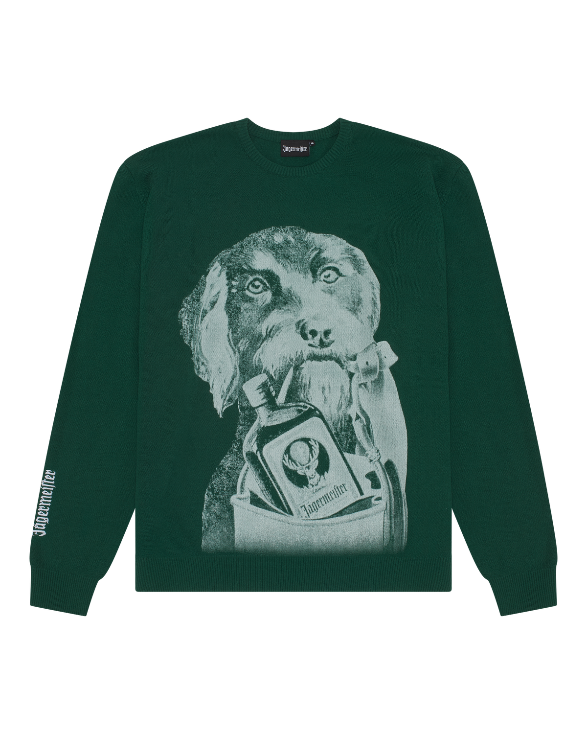 Groene Jägermeister Waldi-knit van voren